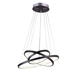 Lustre Pendente Preto Moderno Anéis LED 3 Arcos Pé Direito Duplo Original Preto - 4