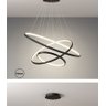 Lustre Pendente Preto Moderno Anéis LED 3 Arcos Pé Direito Duplo Original Preto - 3