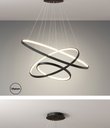 Ver imagem 3 de Lustre Pendente Preto Moderno Anéis LED 3 Arcos Pé Direito Duplo Original Preto