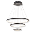 Ver imagem 1 de Lustre Pendente Preto Moderno Anéis LED 3 Arcos Pé Direito Duplo Original Preto
