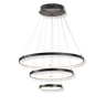 Lustre Pendente Preto Moderno Anéis LED 3 Arcos Pé Direito Duplo Original Preto - 1