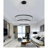 Lustre Pendente Preto Moderno Anéis LED 3 Arcos Pé Direito Duplo Original Preto - 2