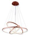 Ver imagem 1 de Lustre Pendente Moderno Anéis Led 90w 3 Arcos Cobre Full Original 2m Rose