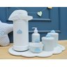 Kit De Porcelanas Bebê Bandeja Nuvem Algodão + Térmica 500ml + Potes. - 1
