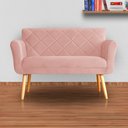 Ver imagem 4 de Namoradeira Isabela 02 Lugares Veludo Cores - DS Estofados - Rosa