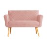 Namoradeira Isabela 02 Lugares Veludo Cores - DS Estofados - Rosa - 2