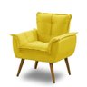 Poltrona Decorativa Opala Prime Suede Amarelo - 1