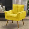 Poltrona Decorativa Opala Prime Suede Amarelo - 2