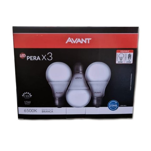 Kit 3 Lâmpadas Led 15w Bulbo Soquete E27 Bivolt Branca Fria