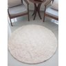 Tapete Algodão Par Sala/Quarto - Redondo - 1,20 x 1,20 - Cor Cru Médio - 1
