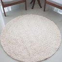 Ver imagem 4 de Tapete Algodão Par Sala/Quarto - Redondo - 1,20 x 1,20 - Cor Cru Médio