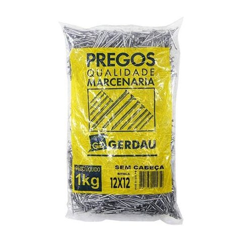 Prego 12x12 sem Cabeça 1kg - Gerdau