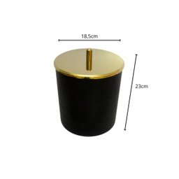 Lixeira Dourada e Preta Tampa em Aço Inox 5L - By Fineza - 2