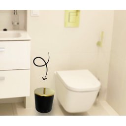 Lixeira Dourada e Preta Tampa em Aço Inox 5L - By Fineza - 3