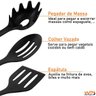 Kit de Colheres 6 Peças Utensílios em Nylon Preto Wp Connect - Preto - 3