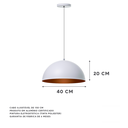 Ver imagem 2 de Kit 2 Lustres Sala Estar Meia Lua 40cm Alumínio Cor: Branco