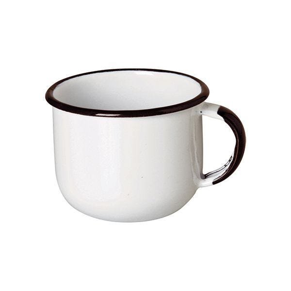 Caneca Xícara Esmaltada 10cm Branca Ewel - Kit com 4 Unidades - 2