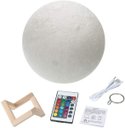Ver imagem 3 de Moon Lâmpada Pendurado 3D Impressão Moon Light LED 16 Cores Night Lâmpada com Suporte de Madeira Tocar Lua