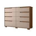 Ver imagem 2 de Comoda Casal Quarto Georgia 8 Gavetas Carvalho/fendi - Moval