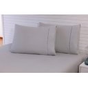 Ver imagem 1 de Kit 4 Fronhas 100 Algodão Percal 200 Fios Ponto Palito Cinza