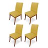 Kit 4 Cadeiras Raquel para Sala de Jantar Suede Amarelo - 1