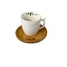 Xícara de Café em Porcelana com Pires de Bambu 70Ml Estampado Café - 1