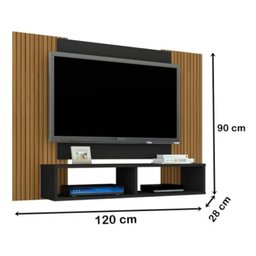Painel para TV  47 Polegadas Navi Preto Fosco/Ripado - 3