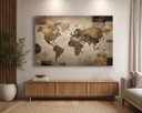 Ver imagem 3 de Quadro para Escritório Mapa Mundi Efeito Envelheciso Grande