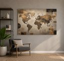 Ver imagem 2 de Quadro para Escritório Mapa Mundi Efeito Envelheciso Grande