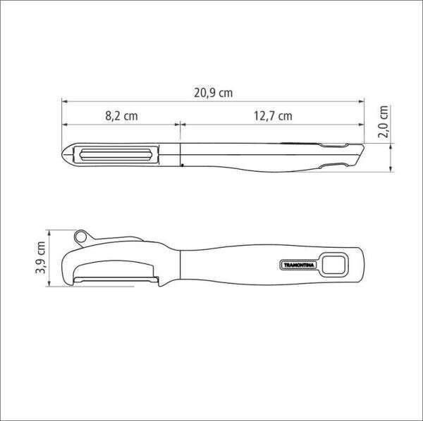 Descascador Fio Liso Inox Verano Cinza Tramontina - 2