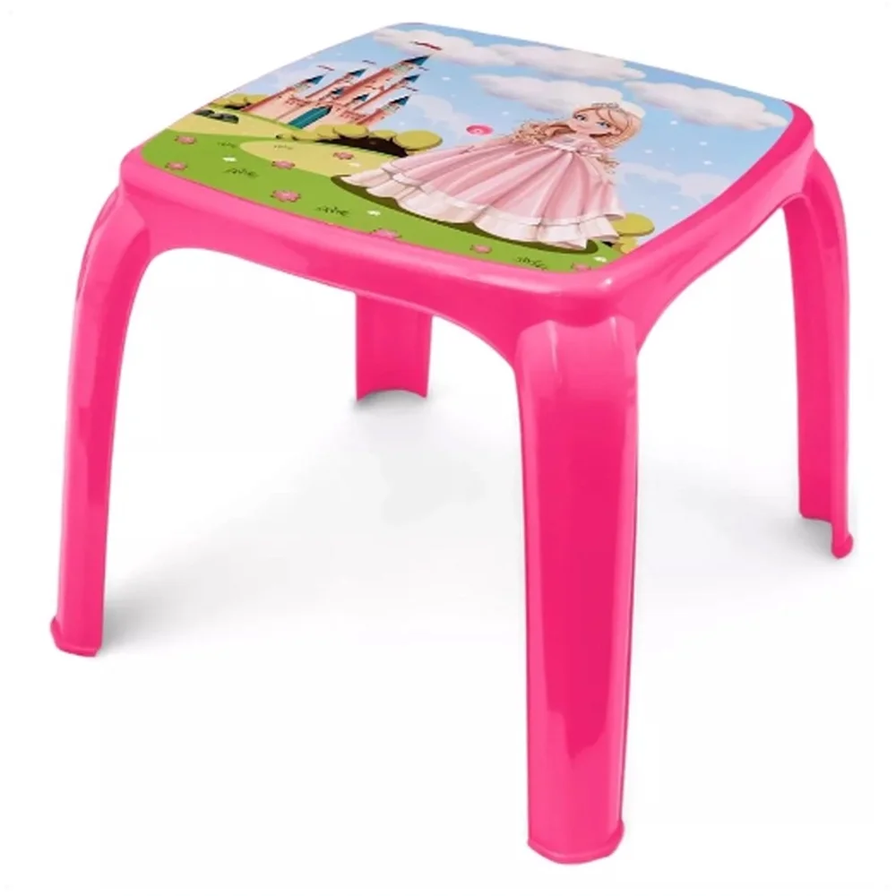 Mesa Mesinha Infantil Rosa Princesa com 2 Cadeiras Plástica - 6