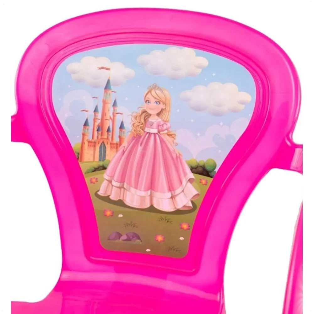 Mesa Mesinha Infantil Rosa Princesa com 2 Cadeiras Plástica - 5