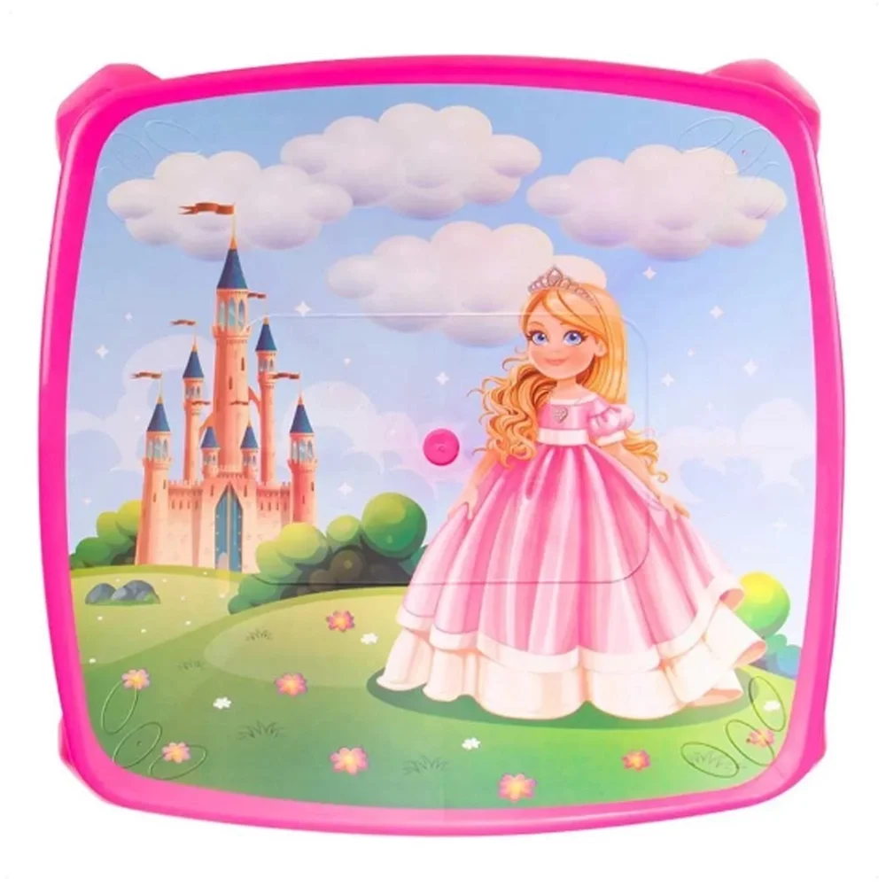 Mesa Mesinha Infantil Rosa Princesa com 2 Cadeiras Plástica - 2