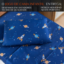 Ver imagem 2 de Conjunto de Lencol Solteiro Bouti 3 Pçs Jogo de Cama Infantil 200 Fios Super Macio:galaxia