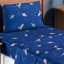 Ver imagem 1 de Conjunto de Lencol Solteiro Bouti 3 Pçs Jogo de Cama Infantil 200 Fios Super Macio:galaxia
