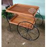 Carrinho de Chá Ferro e Madeira Bar Pintura Eletrostática Sudeste Rústico - 1