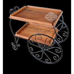 Carrinho de Chá Ferro e Madeira Bar Pintura Eletrostática Sudeste Rústico - 2 Carrinho de Chá Ferro e Madeira Bar Pintura Eletrostática Sudeste Rústico - 2
