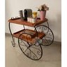 Carrinho de Chá Ferro e Madeira Bar Pintura Eletrostática Sudeste Rústico - 6