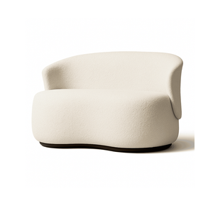 Namoradeira Decorativa Sala Estar Orgânica Beatriz Boucle Bege - Montanaris Decor