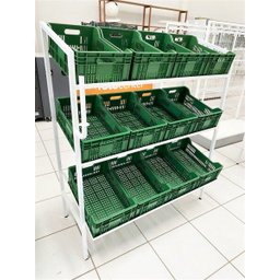 Expositor Frutas Suporte para Sacola com 12 Caixas Hortifruti - 3