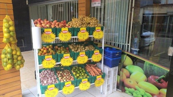 Expositor Frutas Suporte para Sacola com 12 Caixas Hortifruti - 2