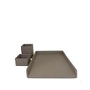 Ver imagem 1 de Conjunto Decorativo para Escritório em Couro Bege