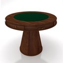 Ver mais imagens de Mesa de Jogos Carteado 4 Lugares Bellagio com Gavetas e Tampo Reversível Base Cone com Tecido Imbuia