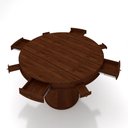 Ver imagem 7 de Mesa de Jogos Carteado 4 Lugares Bellagio com Gavetas e Tampo Reversível Base Cone com Tecido Imbuia