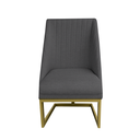 Ver imagem 1 de Cadeira Para Sala de Jantar Ana Base de Ferro Linho Grafite D'Classe Decor