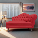 Ver imagem 2 de Recamier Sofá Esquerdo Larissa 120cm Sala Veludo Vermelho - Incasa Decor