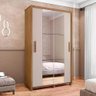 Roupeiro com 2 Portas Salerno Cinamomo Off White com Espelho - 3