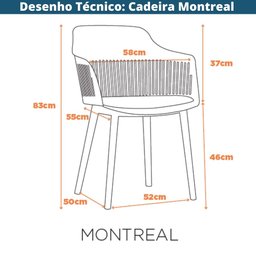 Kit 4 Cadeiras Montreal Marcela Fratini Almofada em Pu Estrutura em Polipropileno Marrom Capuccino - 2