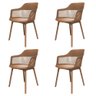 Kit 4 Cadeiras Montreal Marcela Fratini Almofada em Pu Estrutura em Polipropileno Marrom Capuccino - 1