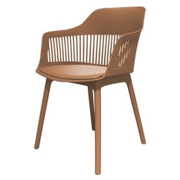 Kit 4 Cadeiras Montreal Marcela Fratini Almofada em Pu Estrutura em Polipropileno Marrom Capuccino - 4